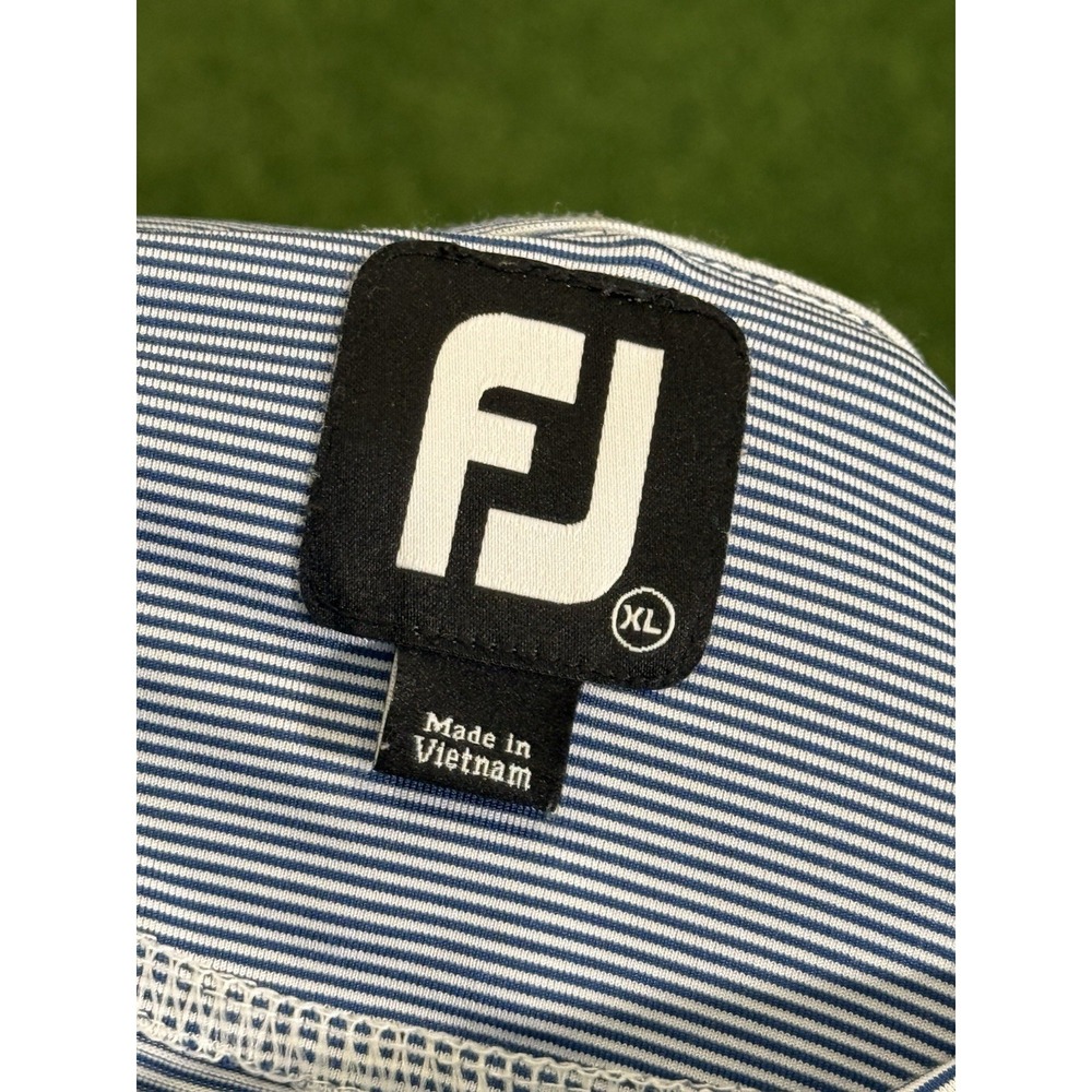 Footjoy Polo Shirt Mens XL Red Blue Striped Golf Stretch Casual Preppy FJ - Picture 5 of 13